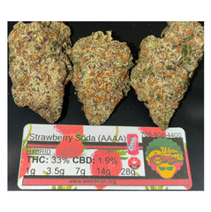 **********NEW* Strawberry Soda (AAAA+) THC: 32-34% CBD: 2.0%