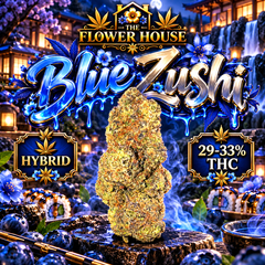 Blue Zushi • Hybrid • 29–33% THC • 1 OZ $100 • 2 OZ $150 • 4 OZ $320 