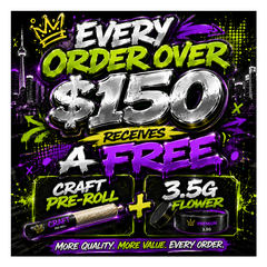Every order over $150 receives!