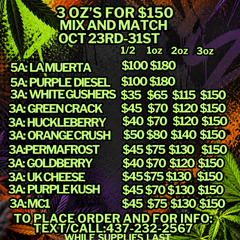   3OZ'S FROM $150