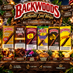 Backwoods Authentic Leaf Wraps • 5 Pack • Multiple Flavours Available • $20 Each!