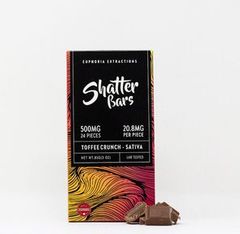 500mg Sativa Toffee Crunch Shatter Bar by Euphoria Extractions