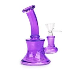Day Glow - Bubbler w/ UFO Perc - 5" Tall - Purple