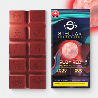 2000mg Rocket Ruby Red Chocolate Bar by Stellar Treats
