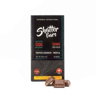 Toffee Crunch Indica 1200mg Shatter Bar by Euphoria Extractions