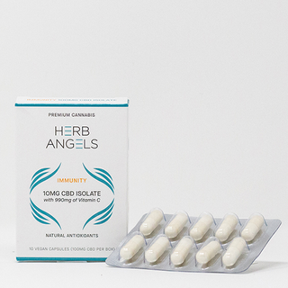 100mg (10x10mg) CBD Immunity + Vitamin C Capsules by Herb Angels