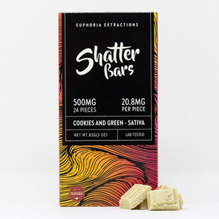 500mg Sativa Cookies and Green Shatter Bar by Euphoria Extracts
