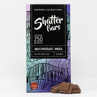 250mg Indica Milk Chocolate Shatter Bar by Euphoria Extractions