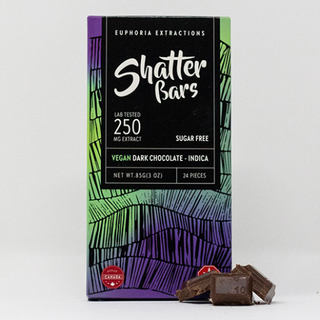 250mg Indica Dark Chocolate Vegan Shatter Bar by Euphoria Extractions