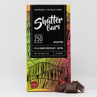 250mg Sativa Dark Chocolate Vegan Shatter Bar by Euphoria Extractions