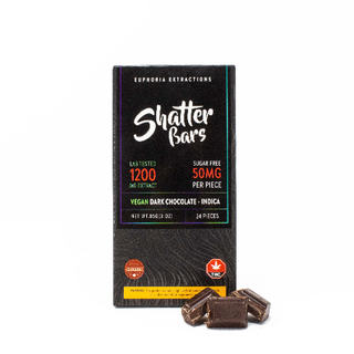 Vegan Dark Chocolate Indica 1200mg Shatter Bar