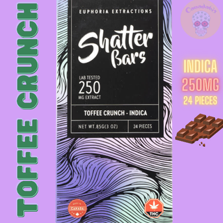 Euphoria Extractions Shatter Bars Toffee Crunch Indica 250mg
