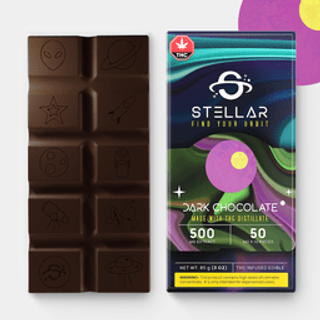 500mg Vegan Deep Space Dark Chocolate Bar by Stellar Treats