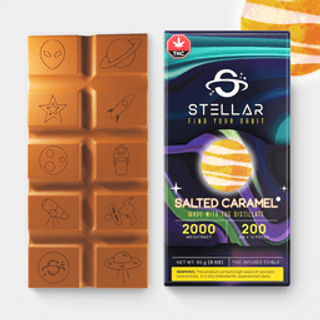 2000mg Spaceship Salted Caramel Chocolate Bar by Stellar Treats
