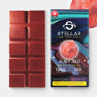 1000mg Rocket Ruby Red Chocolate Bar by Stellar Treats