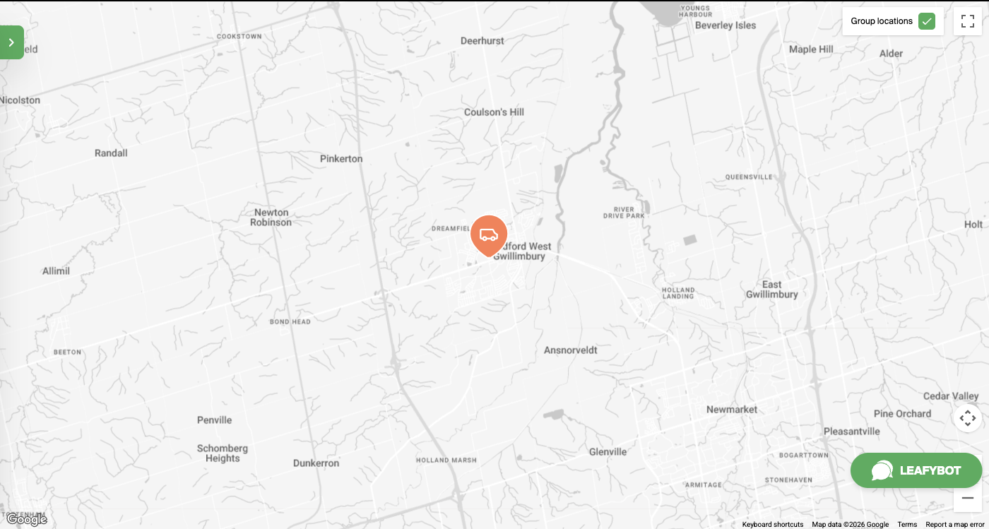 Bradford West Gwillimbury map